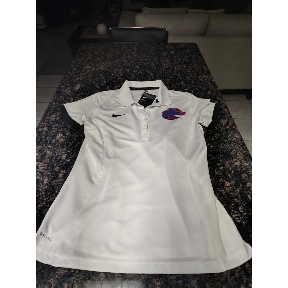 Nike Boise State Broncos Womens Dri-FIT Polo Shirt White Medium 845785-100